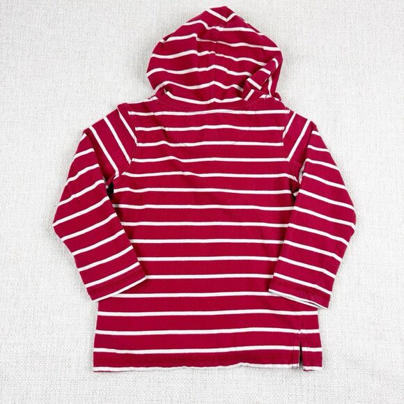Pumpkin Patch Henley Hoodie Boys Size 3 Red White Striped Hooded T-Shirt Rock - Picture 6 of 12